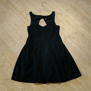 Black cocktail dress with keyhole cutout